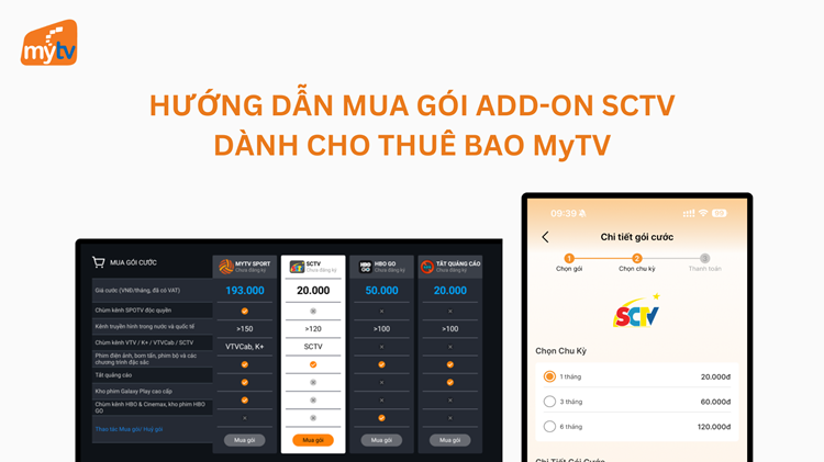 Tổng hợp các cách mua gói add-on SCTV dành cho thuê bao của MyTV