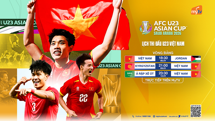 Xem AFC Cup 2026 trên MyTV: Cùng U23 Việt Nam chinh phục đấu trường châu Á