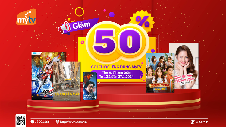 Chào 2024, Truyền hình MyTV giảm 50% gói cước Ứng dụng MyTV