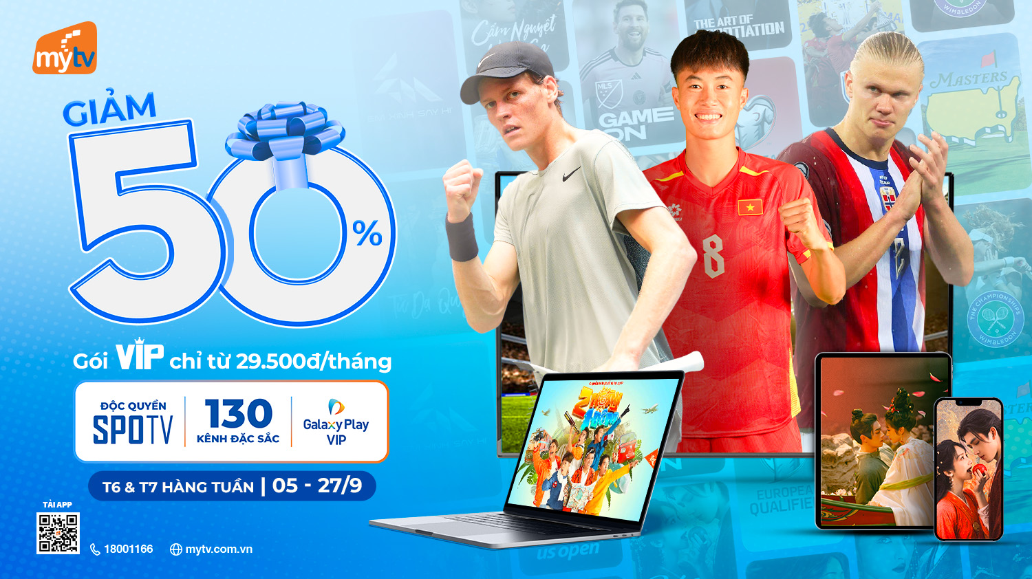MyTV ưu đãi 50% Gói VIP – Thưởng thức đại tiệc giải trí nhân dịp sinh nhật